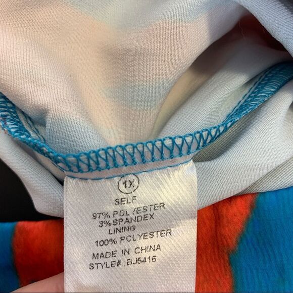 Fashion Nova Brunch And Boujee Satin Jumpsuit - Coral/Combo Sz 1X NWT - Picture 8 of 15